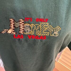 Vintage Green Las Vegas Embroidered Shirt